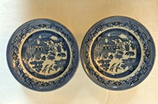 2 Churchill England Willow 6” Bowls Vintage Blue & White Replacement China