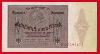 1923 Germany Reichsbanknote 5 Millions Mark Au/unc.