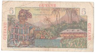 French Guiana 5 Francs 1947 P - 19 2