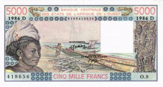 West African States - Mali 5000 Francs 1986 D