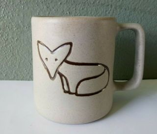 Pigeon Forge Pottery - Fox Coffee Mug - Blue Interior - Tennessee