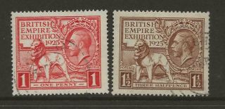 Gb 1925 British Empire Exhibition Wembley Set Sg432 - 3 Fine