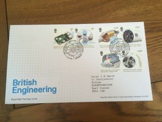 Gb 2019 British Engineering Stamp Set Rm Fdc Tallents House,  Edinburgh Fdi Shs