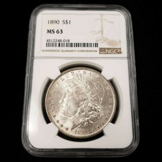 1890 Us United States Morgan Silver $1 One Dollar Ngc Ms63 Collector Coin Af8018