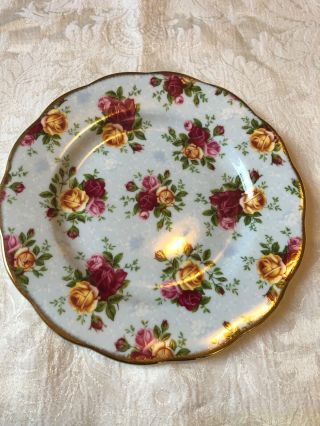 2002 Royal Albert Old Country Roses Blue Damask 8 " Salad Plate