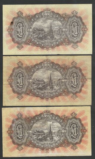 F34 National Bank of Scotland 3 early date var.  for P258b & 258c pounds 2