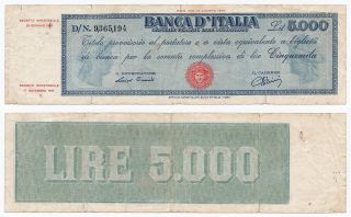 Italy,  5000 Lire 1948,  28.  1.  1948,  Pick 86a,  Vg