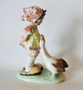 Antique Lenci Doll Ceramic Italian Girl Figure Style Tosin Rare Figurine