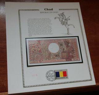 Chad,  500 Francs,  1984 P - 6,  Gem Unc United Nations