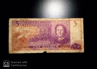 Netherlands Guinea 5 Gulden 1954