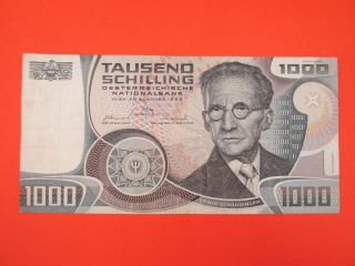 Austria 1000 Schilling 1983 Paper Money High Value