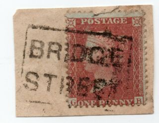 Qv Penny Red Star On A Small Piece (g B) With Scots Local Fine Bridge Street