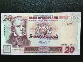 The Bank Of Scotland 2003 £20 Twenty Pounds Banknote Unc S/n Dw 900211
