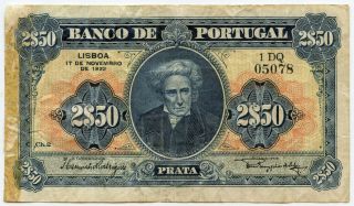 Portugal 1922 Issue 2 Escudos 50 Centavos Note Crisp Vf.  Pick 127.