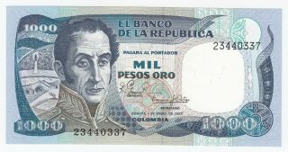 Colombia 1000 Peso 1982 P 424a Unc (e173)