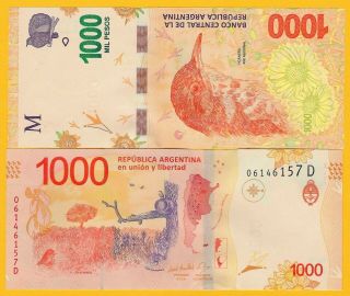 Argentina 1000 Pesos P - 366 2017 (suffix D) Unc Banknote