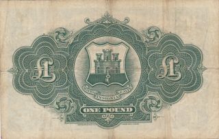 1 POUND VERY FINE - BANKNOTE BRITISH COLONY OF GIBRALTAR 1942 / PICK - 15a 2