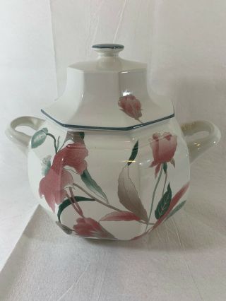 Mikasa Silk Flowers Soup Tureen F 3003 - - Made In Japan 11”
