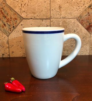 Oneida Maitre De Porcelain Cup Mug With Blue Stripe Large 4 - 1/2 "