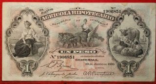 1920 Guatemala,  Banco Agricola Hipotecario 1 Peso Circulated Note P S101b