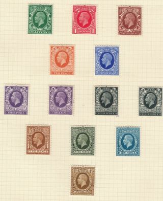 Kgv Gb 1934/36 Sg439 - 449 Stamp Set - Hinged