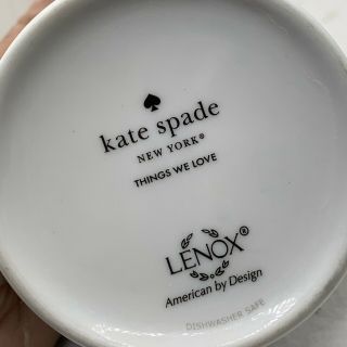 Kate Spade Coffee Cup Tea Mug Black White red Polka dot Ceramic 2