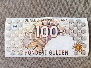 Netherlands.  100 Gulden Banknote