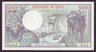 1000 Francs From Chad 1980 Unc Z8