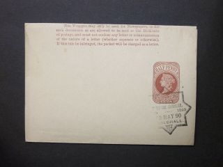 Gb Stationery 1890 Qv 1/2d Wrapper Penny Postage Jubilee Guildhall Handstamp