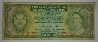British Honduras (belize) - 1 Dollar - 1967 - P - 28b Queen Elizabeth Ii Portrait