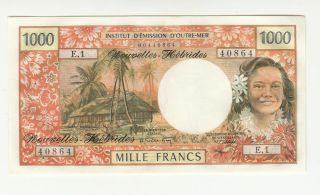 Hebrides 1000 Francs 1970 Aunc P20a @