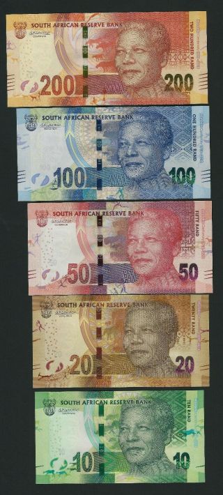 South Africa 10 20 50 100 200 Rand 2018 Mandela Full Set Unc