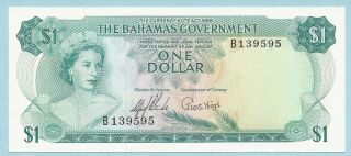 Bahamas Dollar L.  1965 P 18a Banknote Chunc