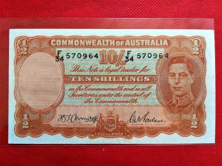 Australia 10 Shillings Old Banknote @