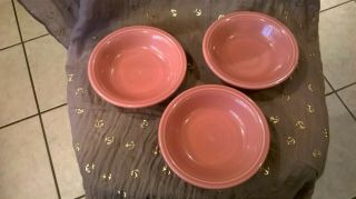 (3) Vtg Homer Laughlin China Fiesta - Ware Pink Sherbet Bowls 5 1/4 " Diameter