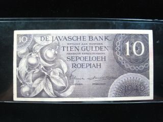 Netherlands Indies 10 Gulden 1946 P90 Indonesia 70 Currency Banknote Money