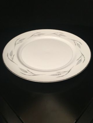 Royal Cameo Fine China Large 10.  5” Dinner Plate Silver Wheat 1301 Replacement