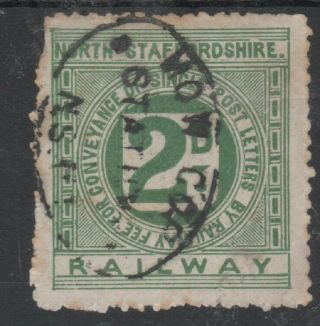 North Staffordshire Railway 2d Letter Fee Stamp Mow Cop Station Telegraph