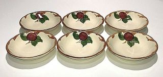 Set Of 6 Franciscan Usa Vintage Apple Pattern 5 1/4 " Small Fruit Dessert Bowls