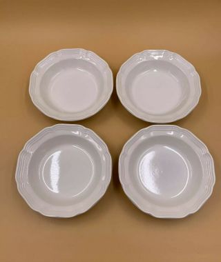 4 Mikasa French Countryside White Soup Bowls 8 1/2”