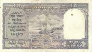 Burma 10 Rupees Military Administration Banknote O/P India 1945 VF/XF 2