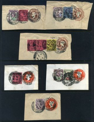 1898 - 1902 Qv Surface Printed “jubilee” Stamps Inc Postal Stationary On Piece X 6