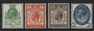1929 ½d - 2½d Postal Union Congress M/mint Set Of Four.  Sg 434 - 7