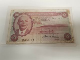 Malawi 10 Shillings 1964 Bank Note Not Kwacha