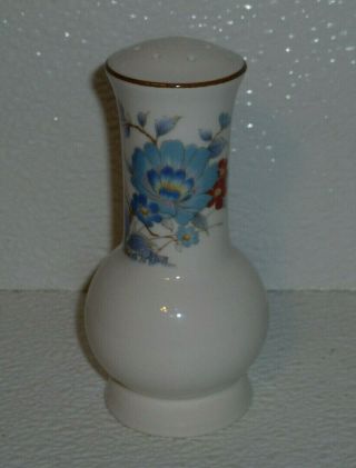 Noritake Pepper Shaker Bleufleur Vtg 1983 Blue Flowers 6 Holes 4.  25 "