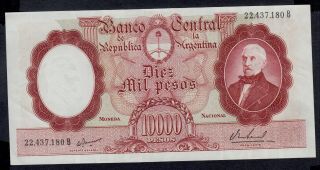 Argentina 10000 Pesos (1961 - 69) B Pick 281b Au - Unc.