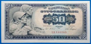 Yugoslavia,  50 Dinara 1965,  Small Size Ser.  Numbers,  Unc