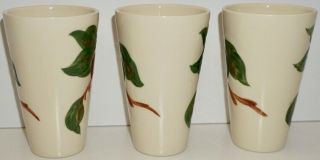 Vintage FRANCISCAN WARE Apple Pattern 3 Porcelain Tumblers/Glasses no damage 2