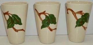 Vintage FRANCISCAN WARE Apple Pattern 3 Porcelain Tumblers/Glasses no damage 3