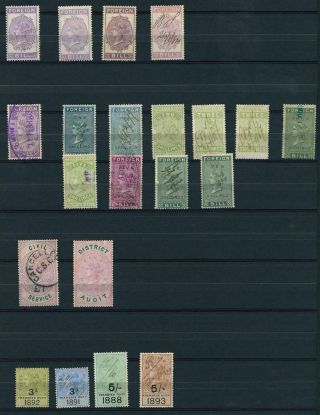 Gb Qv Selection Of 21 X Foreign Bill,  Transfer Duty Official Stamps Etc.